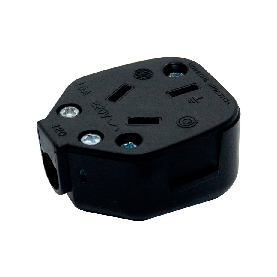 Ficha domic 2x10A+T Hembra 90° NE (100)