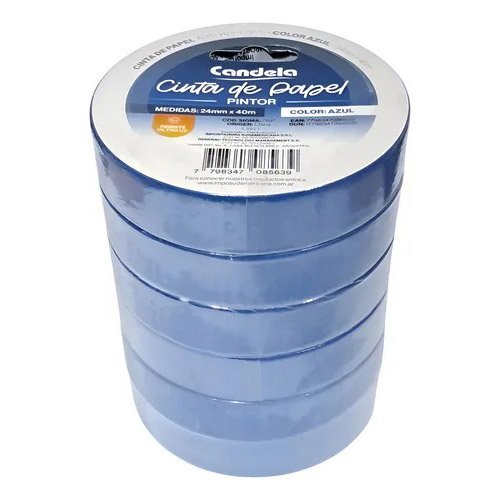Cinta papel 24mmA x 40M encrespado AZUL